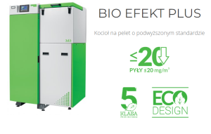 Kocioł SAS BIO EFEKT PLUS 36 kW na pellet PRAWY CZOPUCH GÓRA o podwyższonym standardzie 