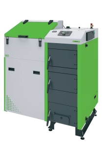 Kocioł SAS SPARK 36 kW na ekogroszek 5 klasa ekodesign za automatycznym podawaniem paliwa